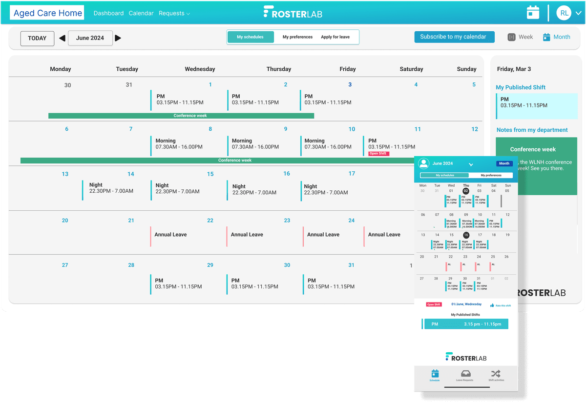 Aged care scheduling illustration