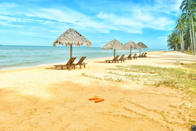 vacation time beach sand ocean
