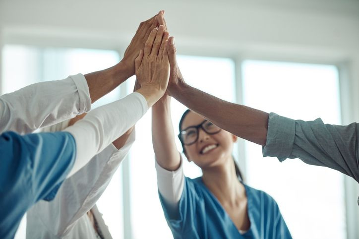 medical team high five