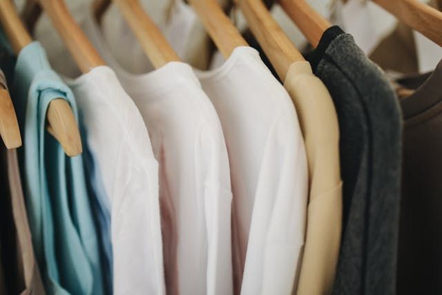 clothing retail in a shop