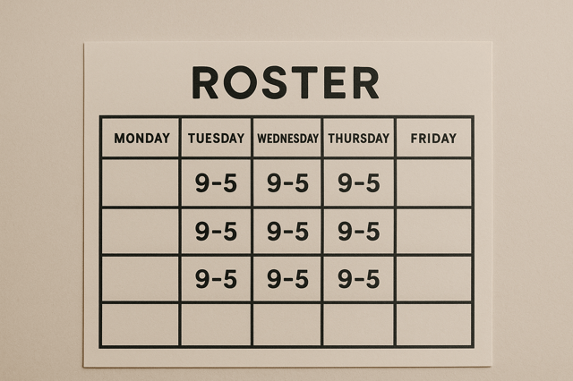 Basic Roster Schedule Example