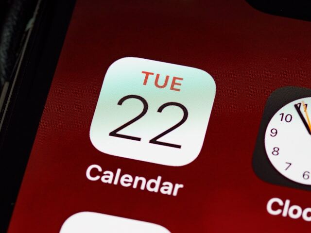 Calendar app on phone